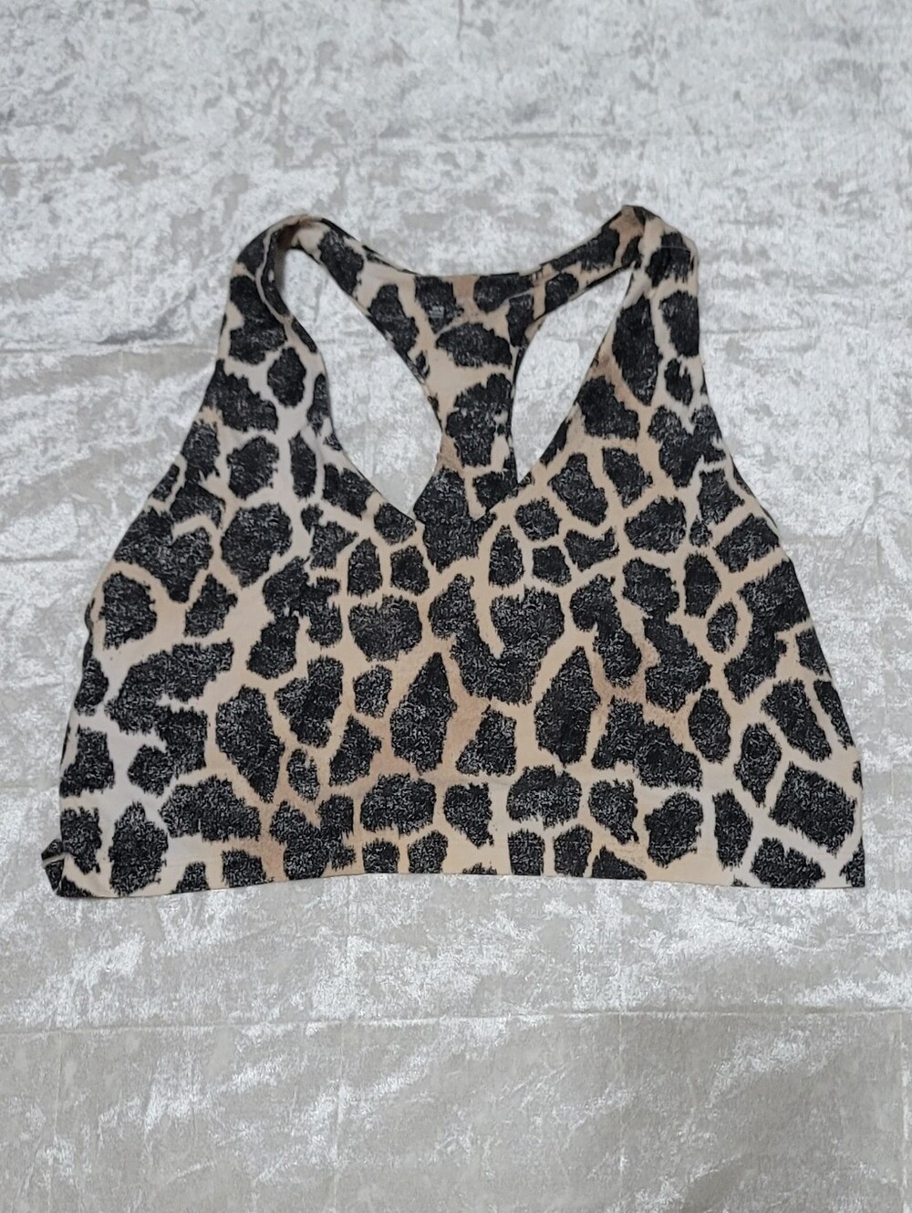 Aerie Offline Real Me Leopard Print Racerback Longline Sports Bra Sz XL
